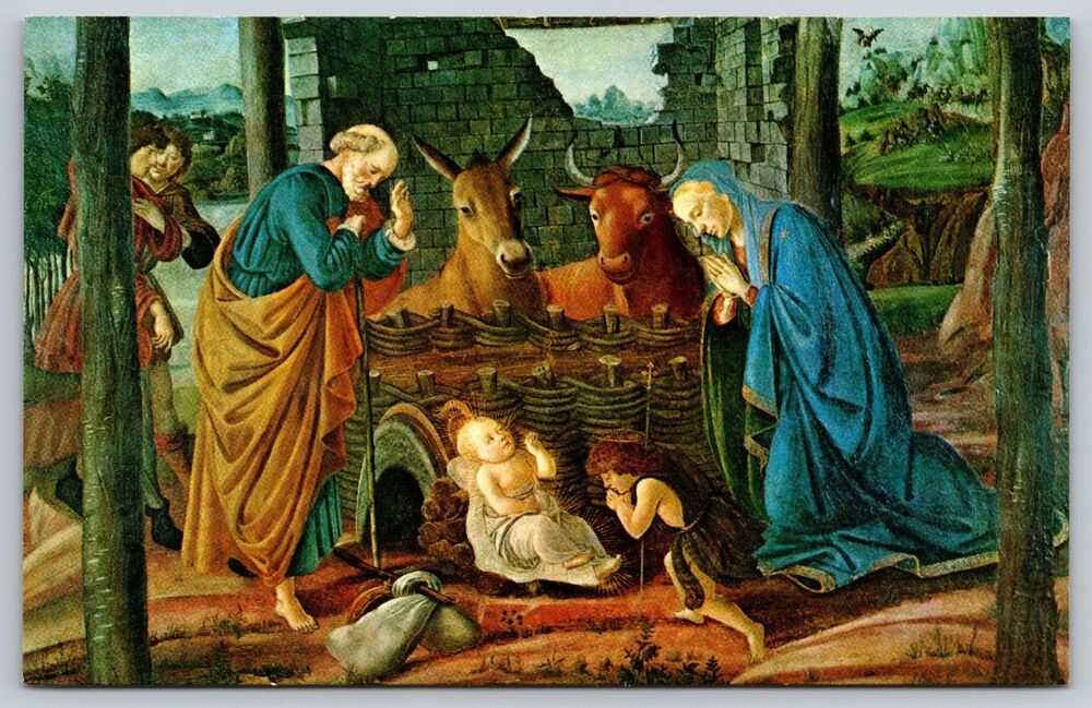 Sandro Botticelli The Nativity Detail Vintage Postcard Columbia Museum of Art